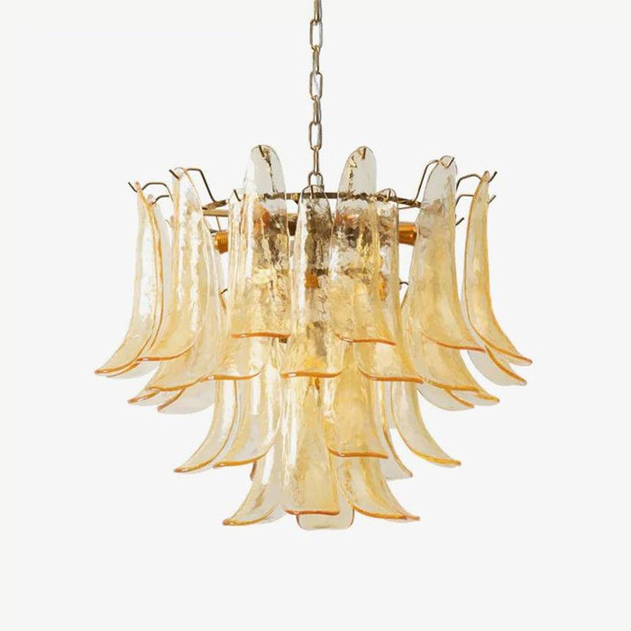 Glass Leaf Cascade Chandelier-DWHOME