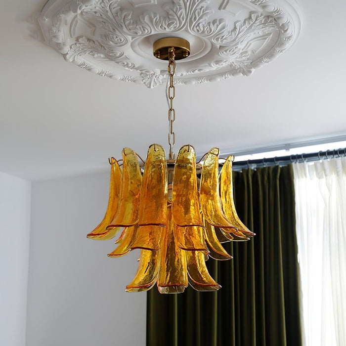 Glass Leaf Cascade Chandelier-DWHOME