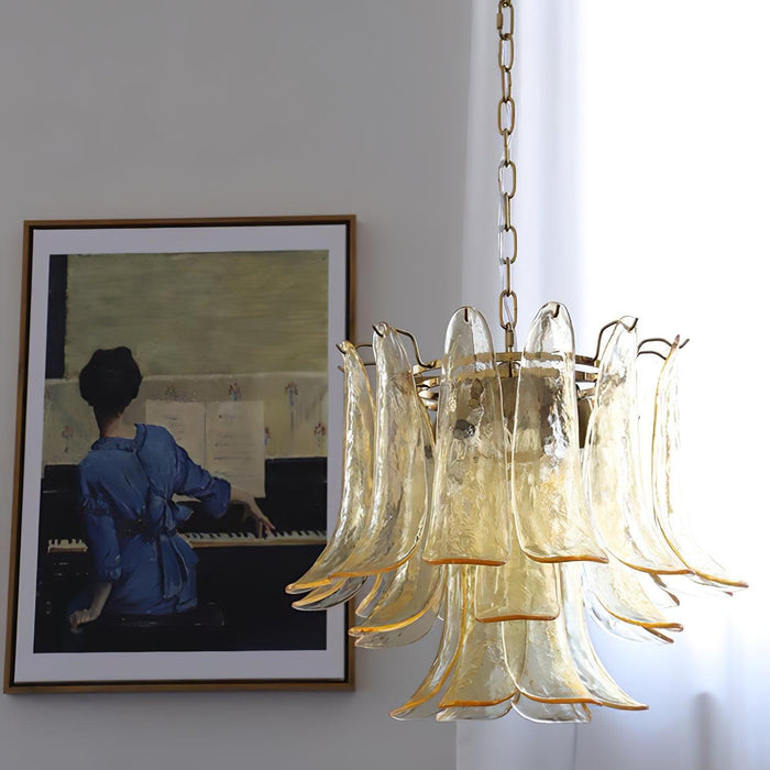 Glass Leaf Cascade Chandelier-DWHOME