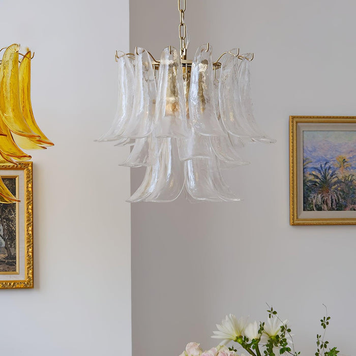 Glass Leaf Cascade Chandelier-DWHOME