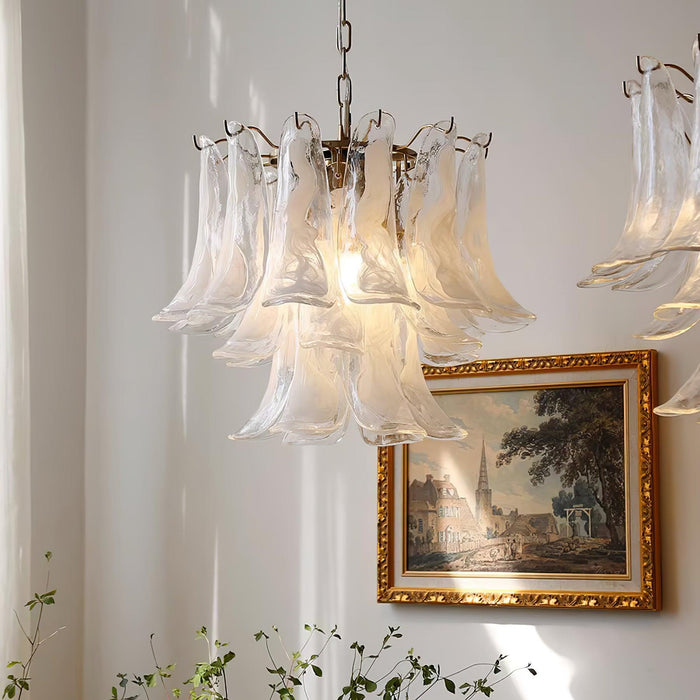 Glass Leaf Cascade Chandelier - Vakkerlight