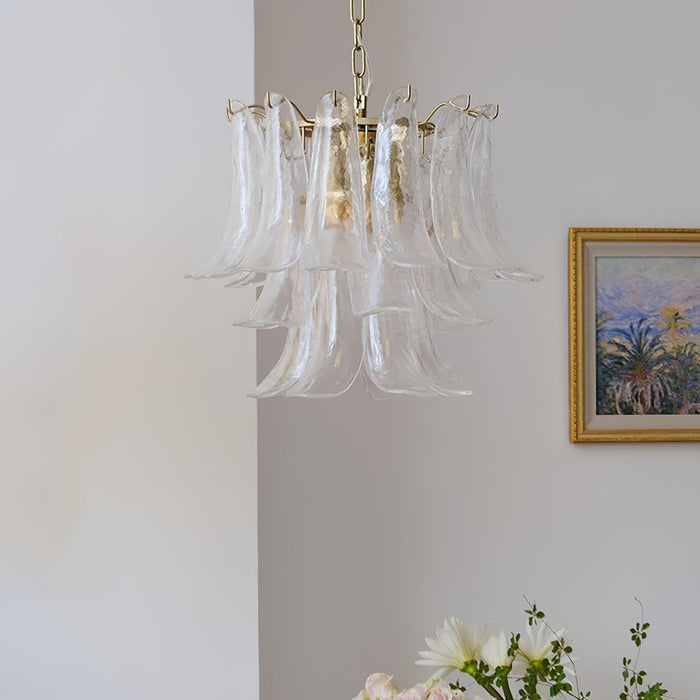 Glass Leaf Cascade Chandelier.