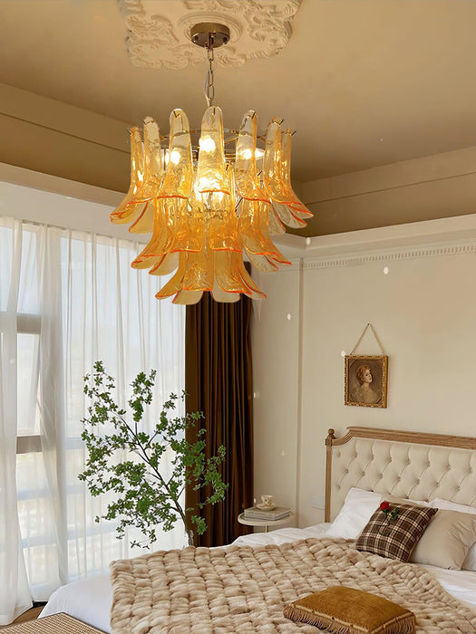 Glass Leaf Cascade Chandelier-DWHOME