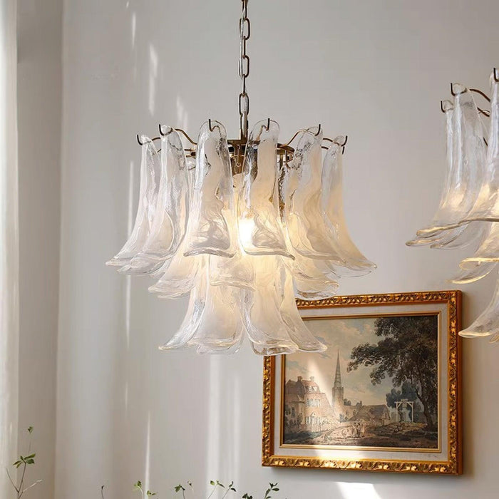 Glass Leaf Cascade Chandelier-DWHOME