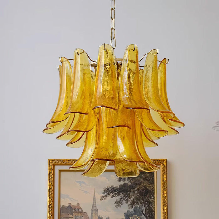 Glass Leaf Cascade Chandelier-DWHOME