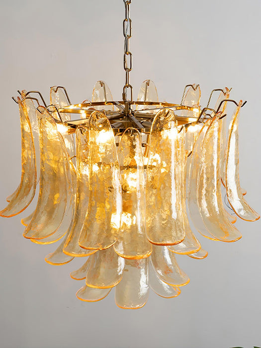 Glass Leaf Cascade Chandelier-DWHOME
