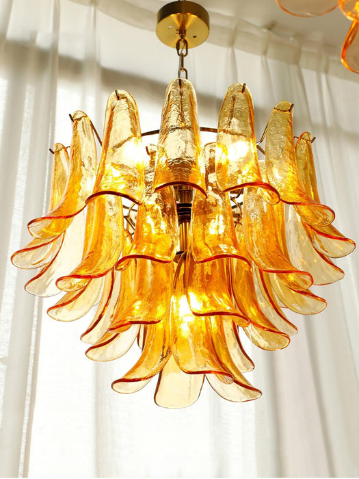 Glass Leaf Cascade Chandelier-DWHOME