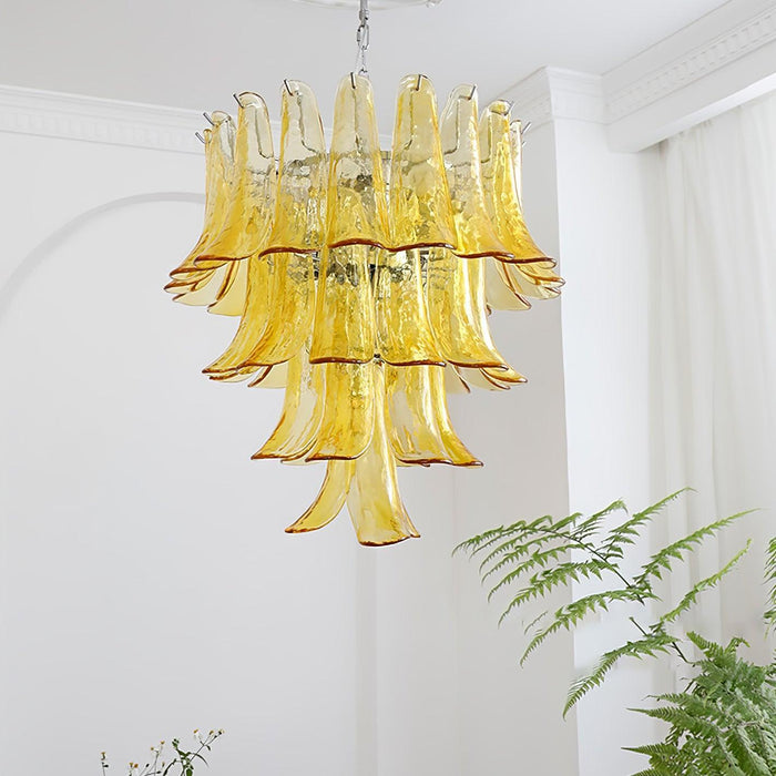Glass Leaf Cascade Chandelier-DWHOME