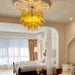 Glass Leaf Cascade Chandelier-DWHOME