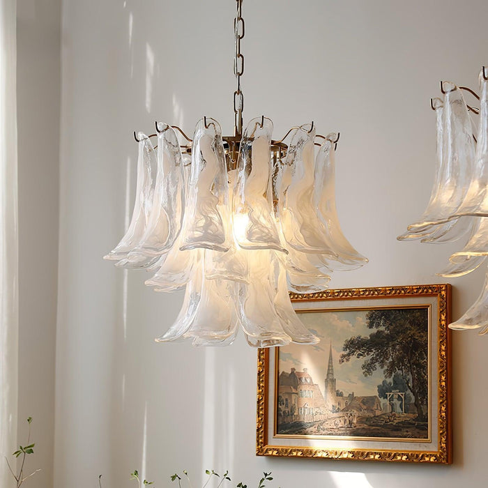 Glass Leaf Cascade Chandelier-DWHOME