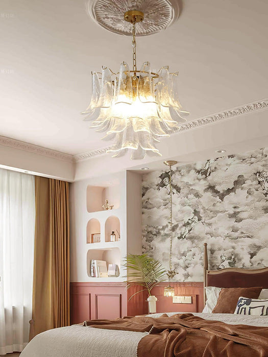 Glass Leaf Cascade Chandelier-DWHOME