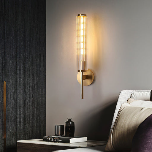 Glass Linear Brass Wall Light-DWHOME