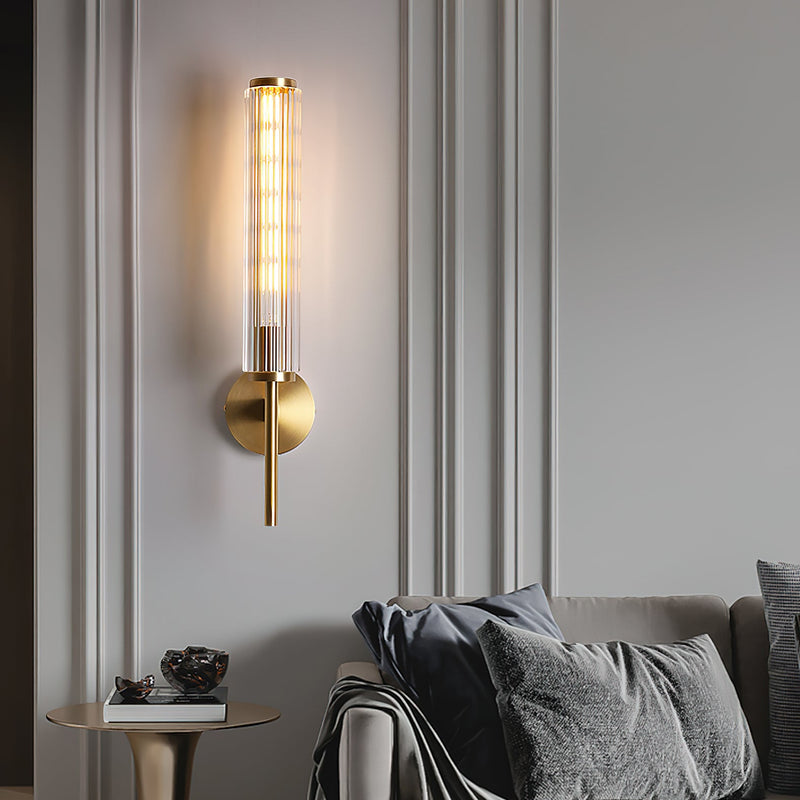 Glass Linear Brass Wall Light-DWHOME