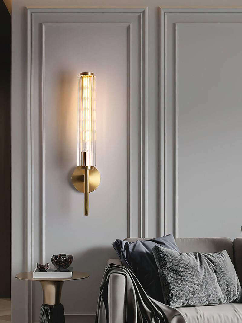 Glass Linear Brass Wall Light-DWHOME