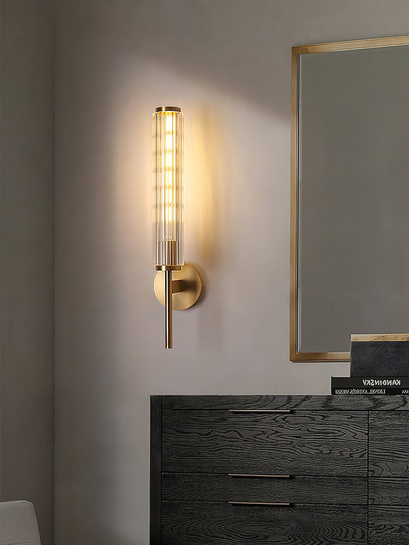 Glass Linear Brass Wall Light-DWHOME