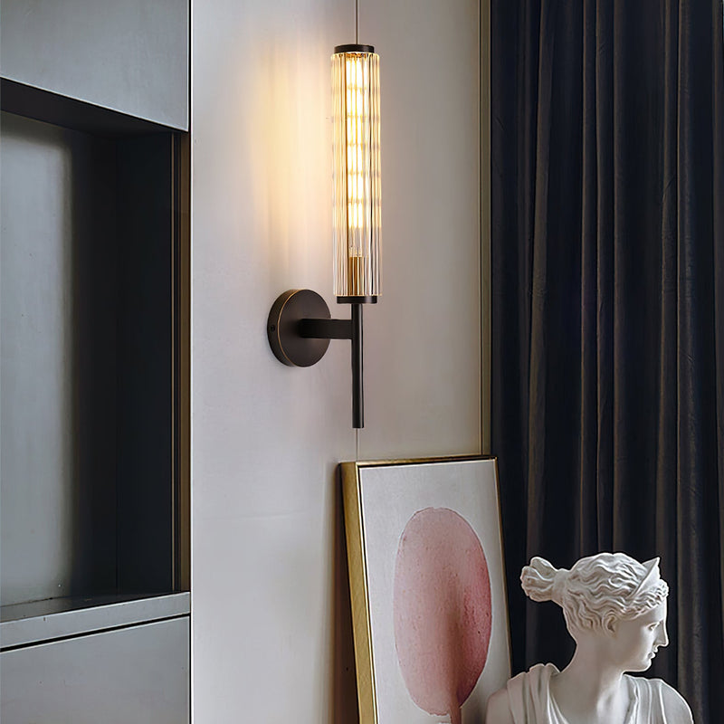 Glass Linear Brass Wall Light-DWHOME