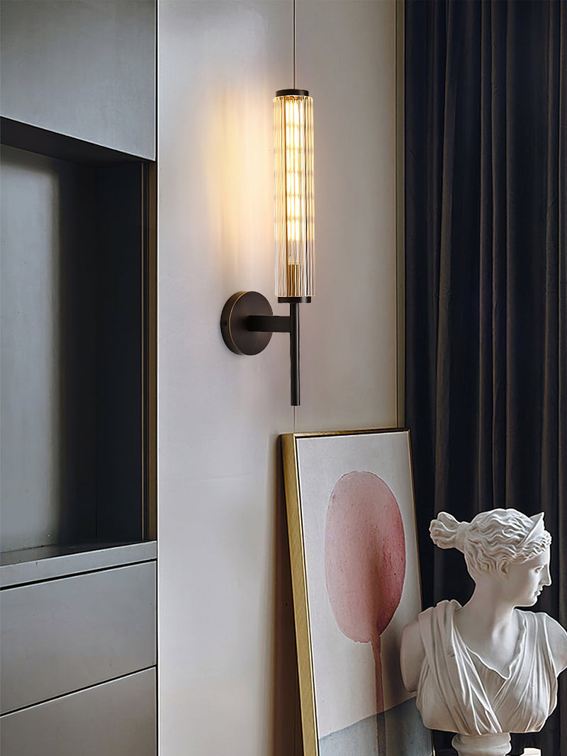 Glass Linear Brass Wall Light-DWHOME