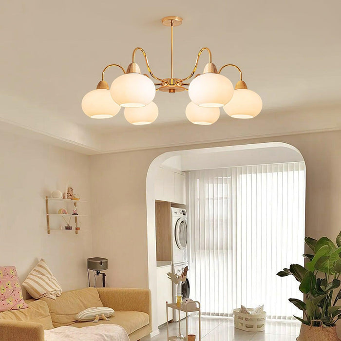 Glass Persimmon Chandelier-DWHOME