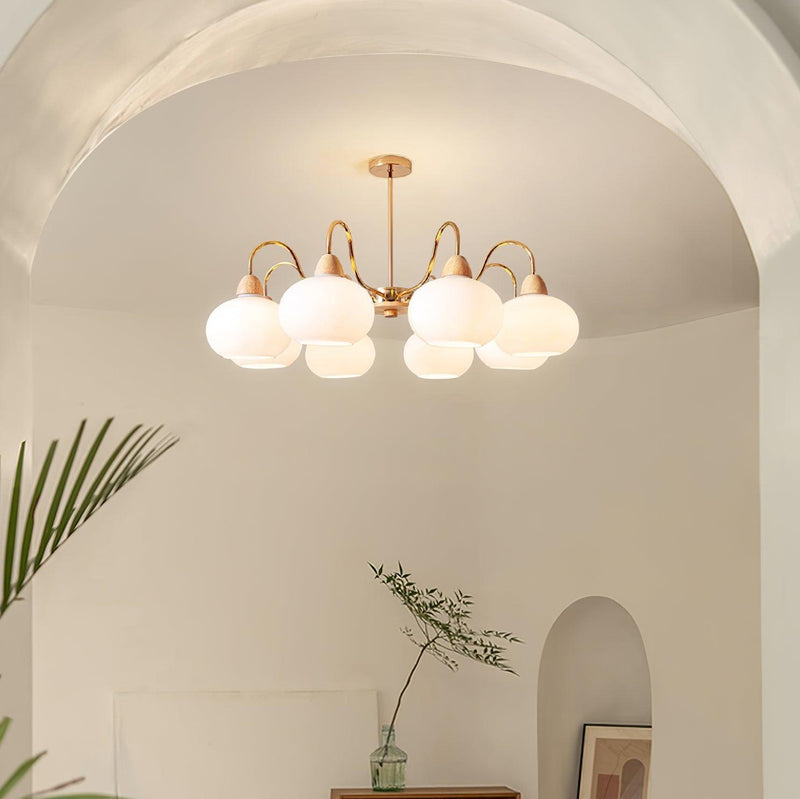 Glass Persimmon Chandelier-DWHOME