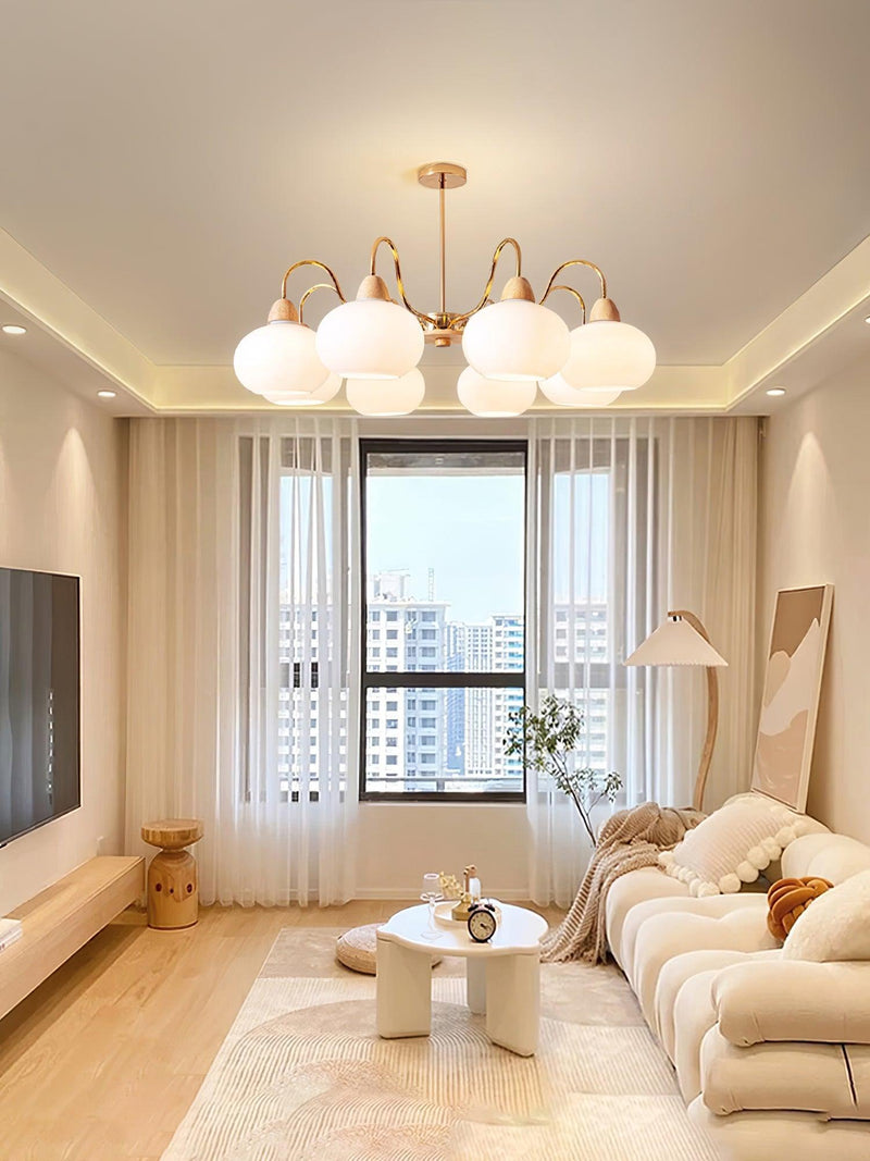 Glass Persimmon Chandelier-DWHOME