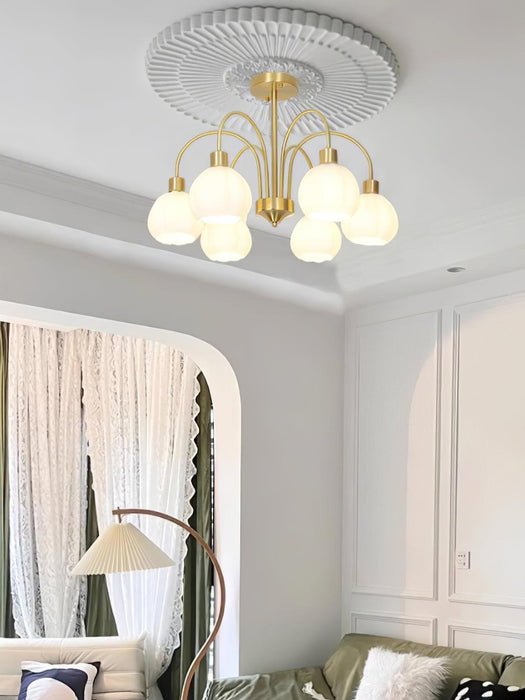 Glass Pumpkin Gold Chandelier - DWHOME