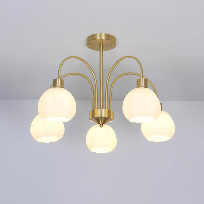 Glass Pumpkin Gold Chandelier - DWHOME