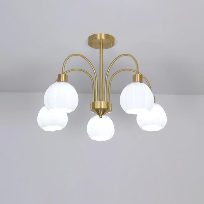 Glass Pumpkin Gold Chandelier - DWHOME