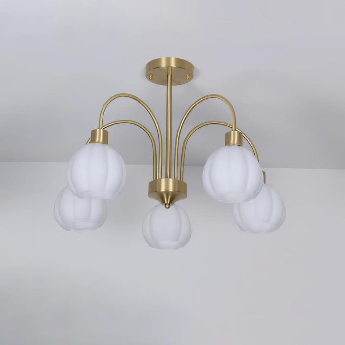 Glass Pumpkin Gold Chandelier - DWHOME