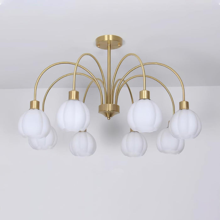 Glass Pumpkin Gold Chandelier - DWHOME