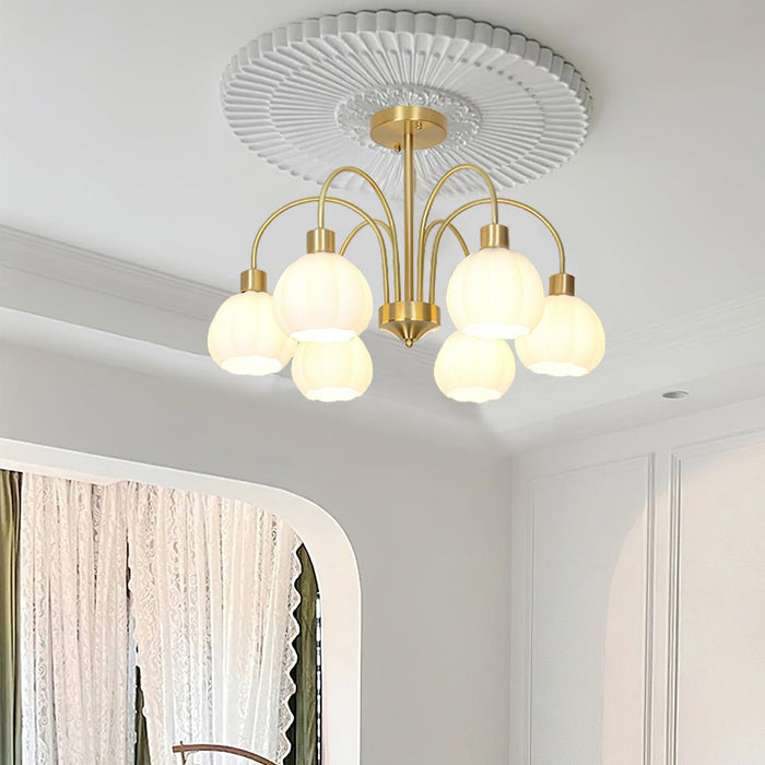 Glass Pumpkin Gold Chandelier - DWHOME