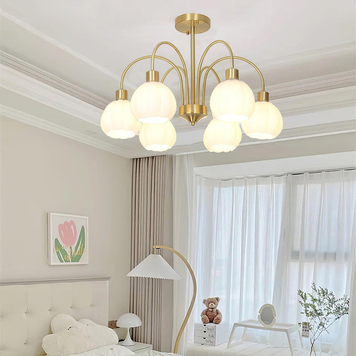 Glass Pumpkin Gold Chandelier - DWHOME