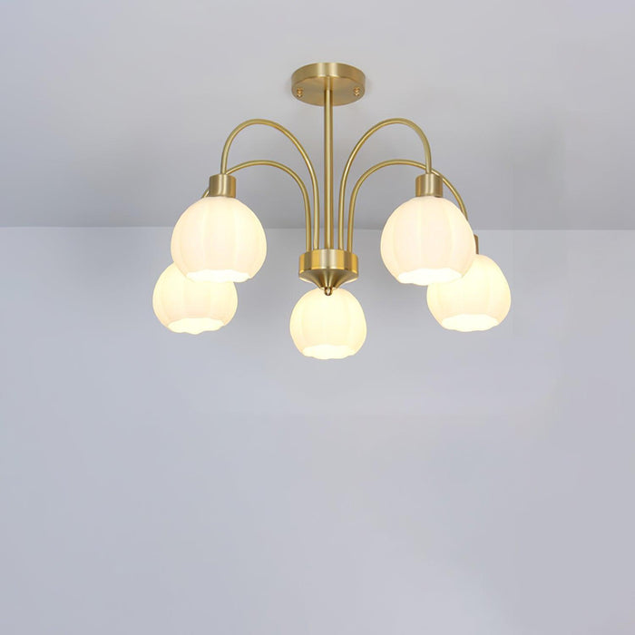 Glass Pumpkin Gold Chandelier - DWHOME