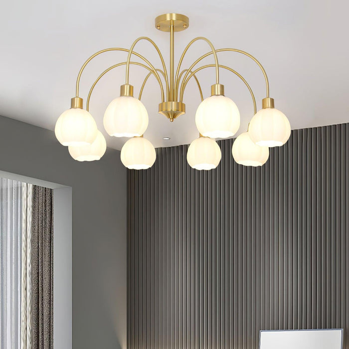 Glass Pumpkin Gold Chandelier - DWHOME