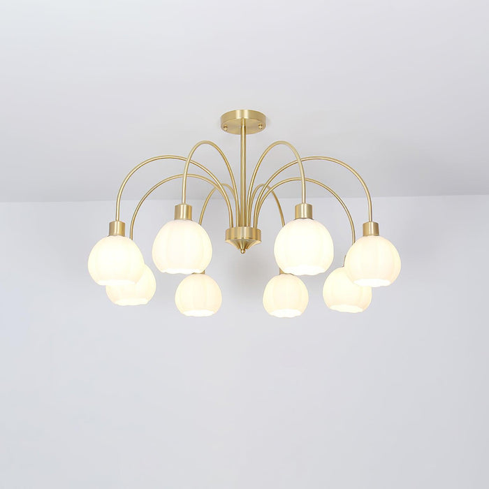 Glass Pumpkin Gold Chandelier - DWHOME