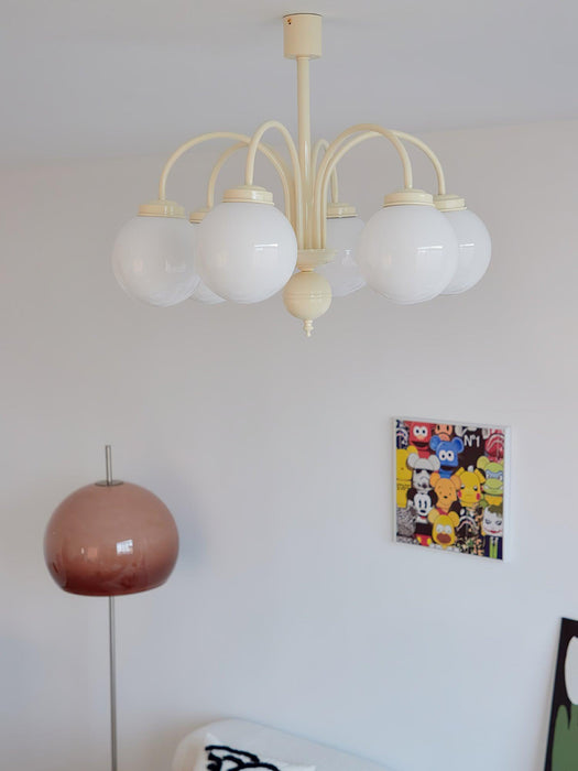 Cream Glass Sphere Chandelier - DWHOME