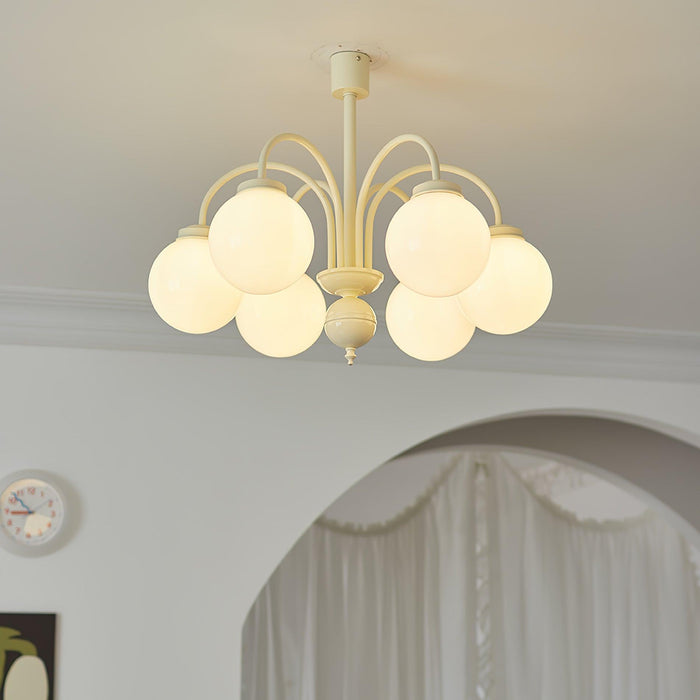 Cream Glass Sphere Chandelier - DWHOME