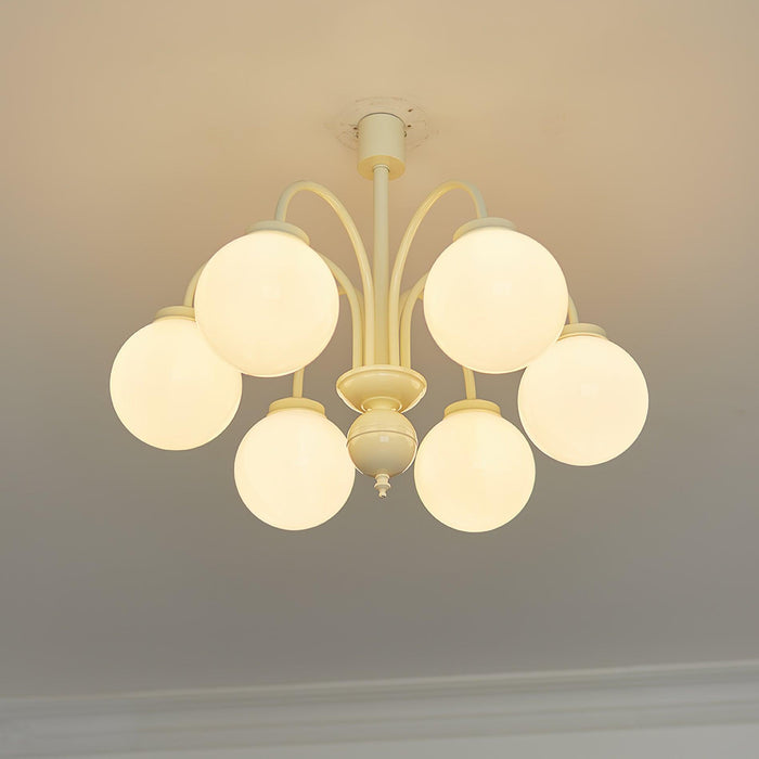 Cream Glass Sphere Chandelier - DWHOME