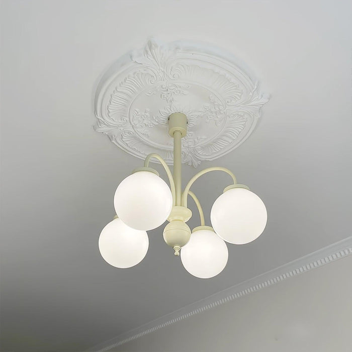 Cream Glass Sphere Chandelier - DWHOME