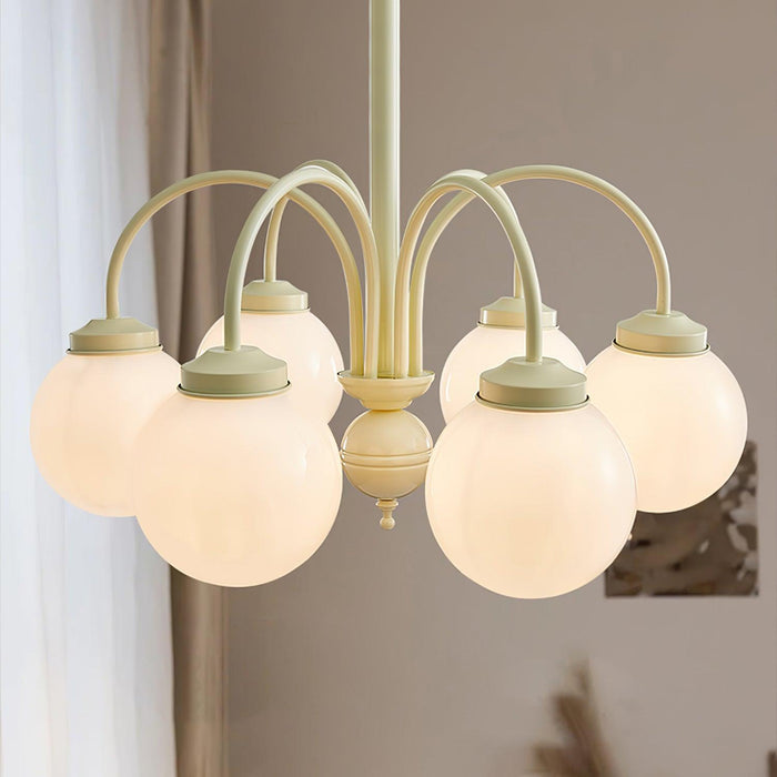 Cream Glass Sphere Chandelier - DWHOME