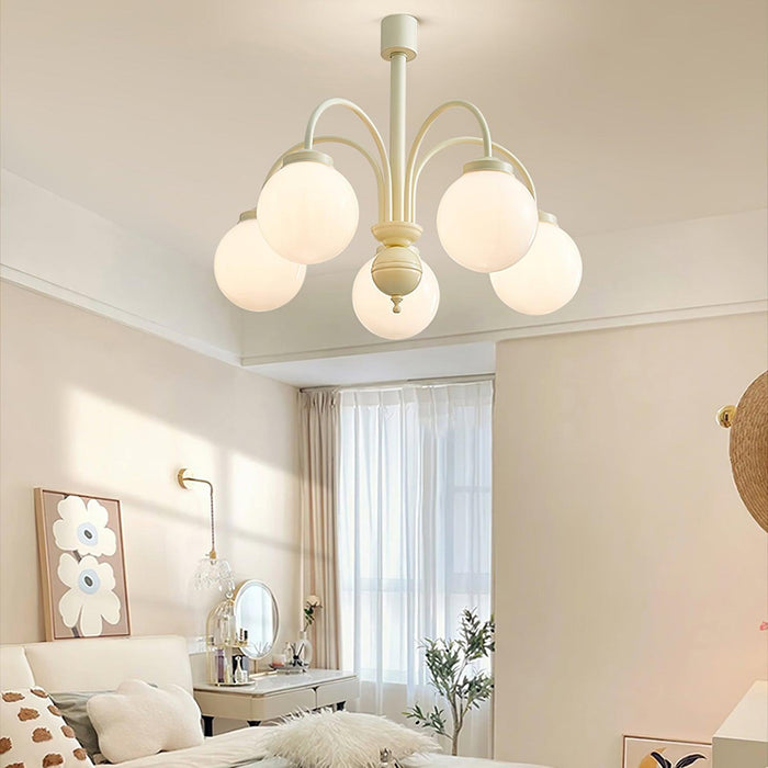 Cream Glass Sphere Chandelier - DWHOME