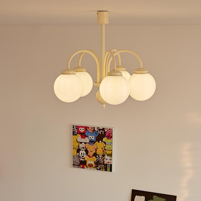 Cream Glass Sphere Chandelier - DWHOME