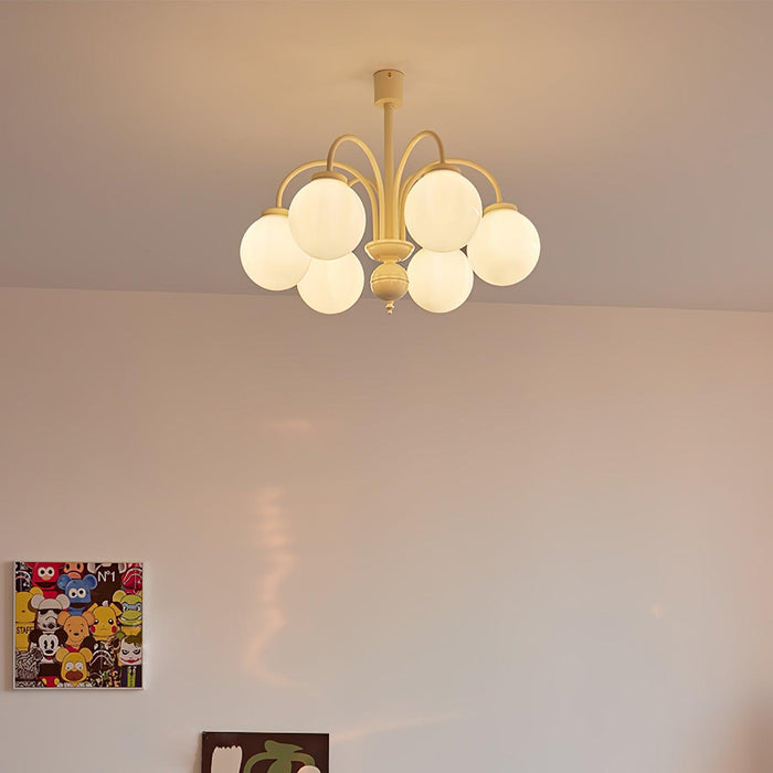 Cream Glass Sphere Chandelier - DWHOME