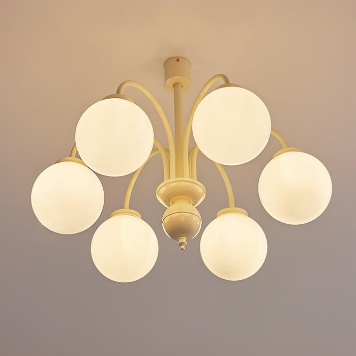 Cream Glass Sphere Chandelier - DWHOME