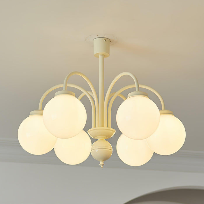 Cream Glass Sphere Chandelier - DWHOME