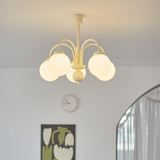 Cream Glass Sphere Chandelier - DWHOME