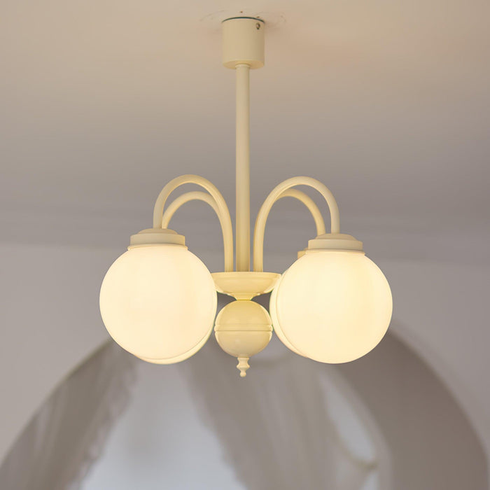 Cream Glass Sphere Chandelier - DWHOME