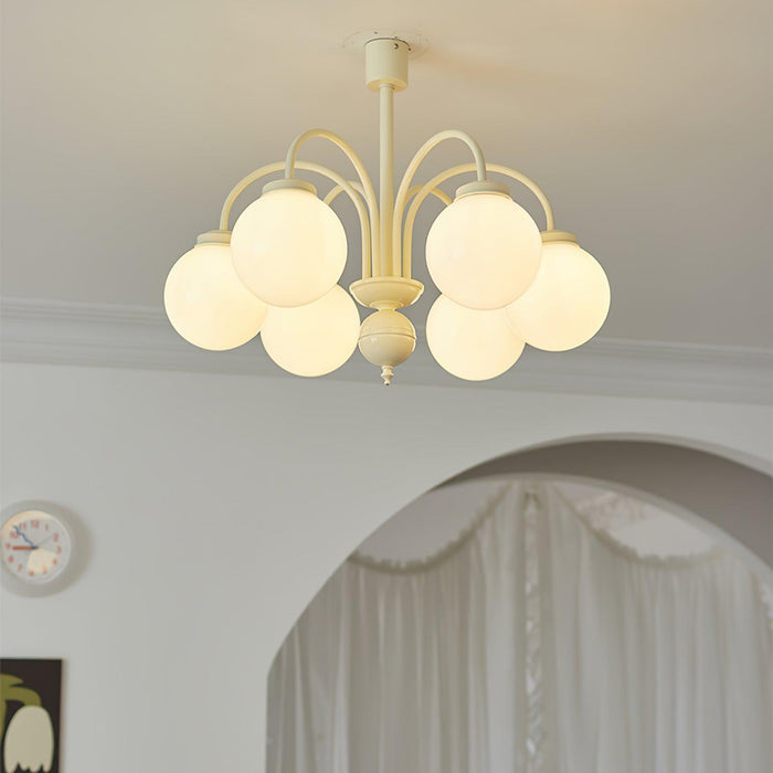 Cream Glass Sphere Chandelier - DWHOME