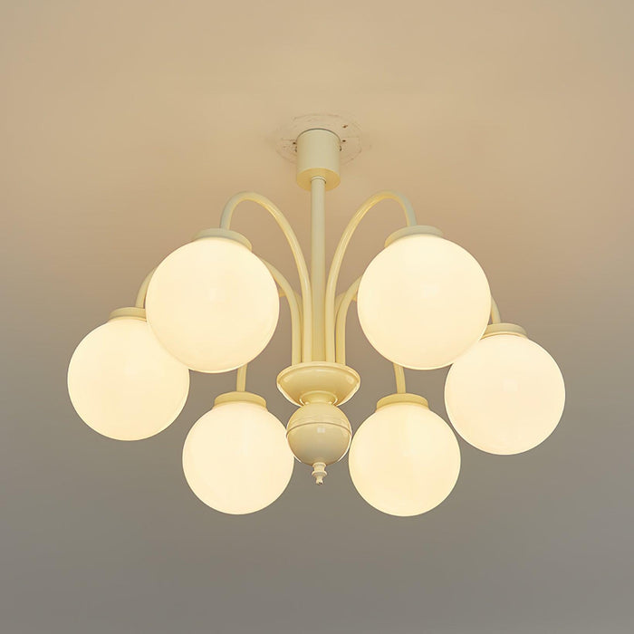 Cream Glass Sphere Chandelier - DWHOME