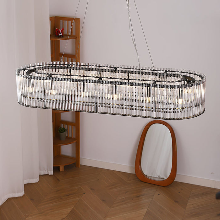 Glass Tube Ring Chandelier.