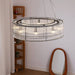 Glass Tube Ring Chandelier.